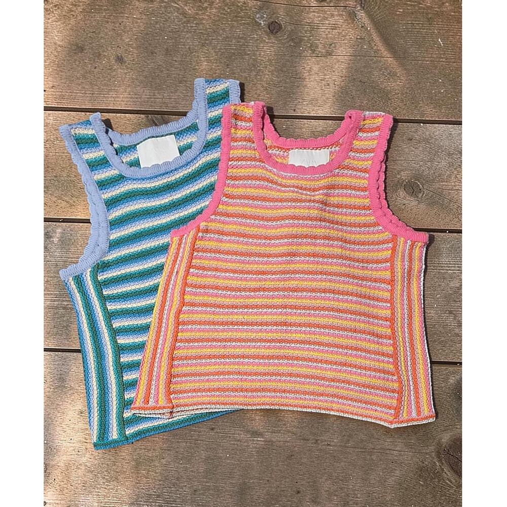 Zara Colorful Knit Tank Tops 12-13